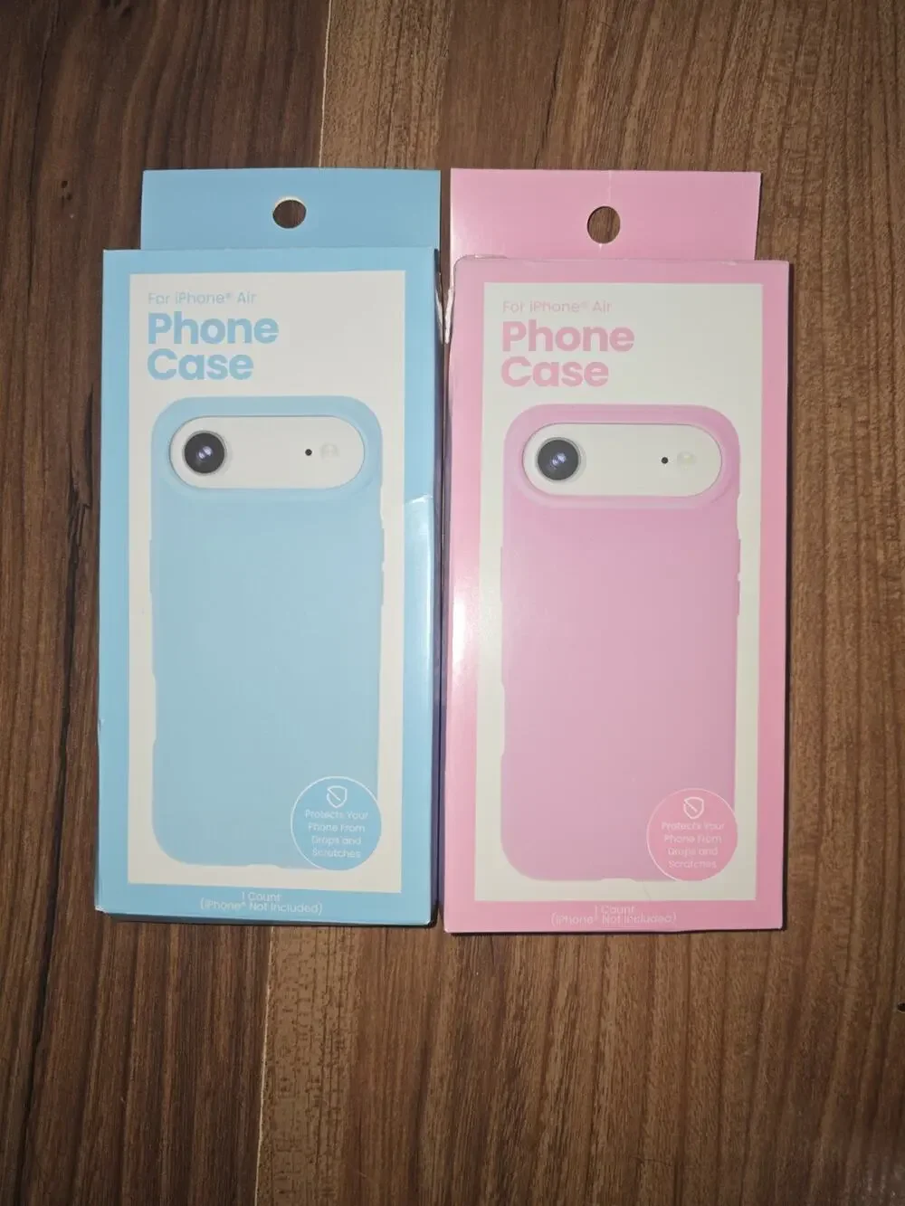 2-Pack Slim TPU Phone Case for iPhone Air Pink Blue Wireless Charging Compatible